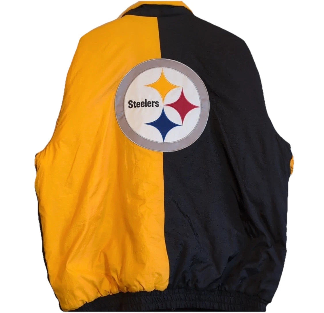Vintage Rare NFL Pittsburgh Steelers Black Starter Satin Jacket Size 2XL RARE