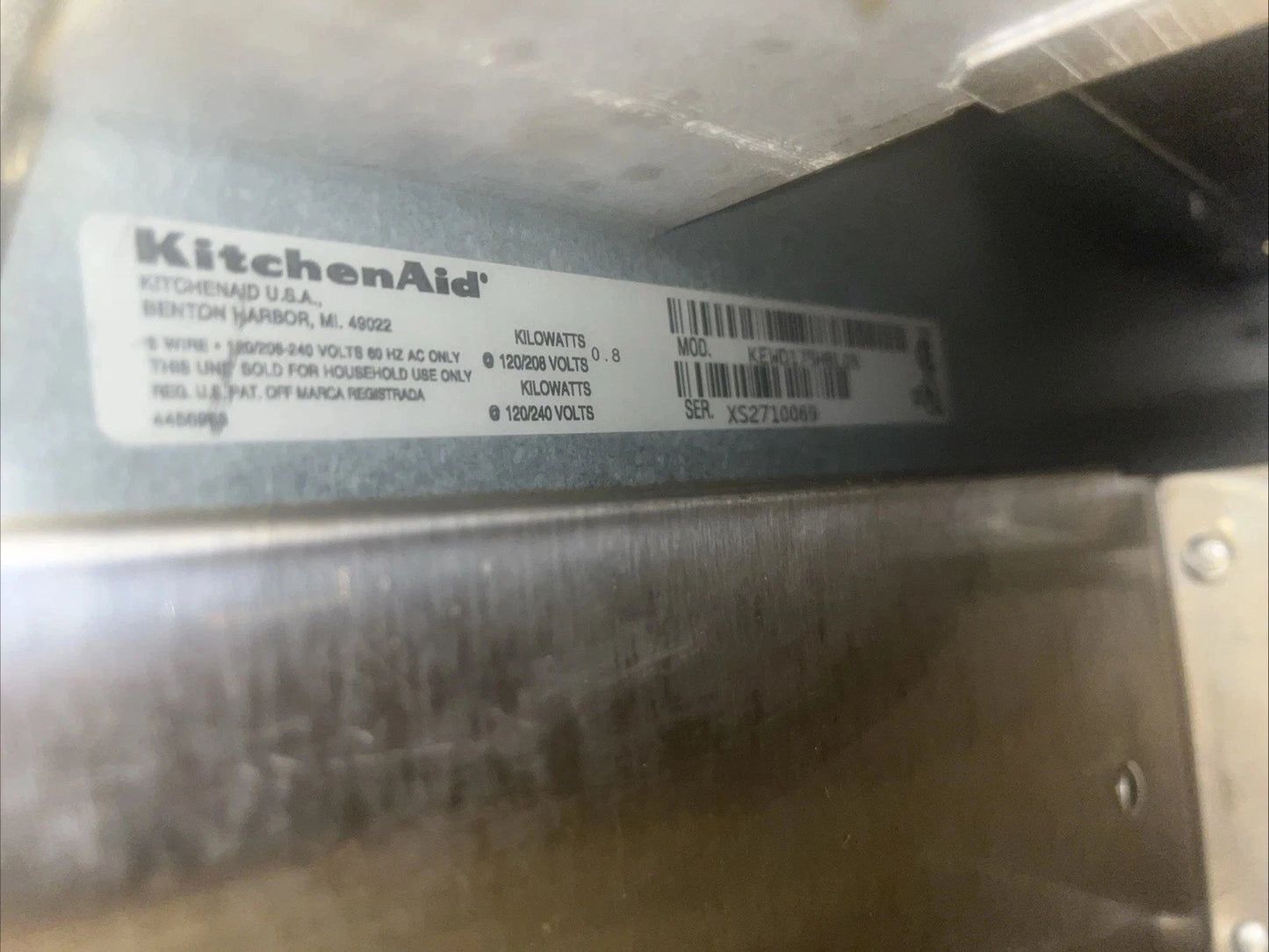 KitchenAid 27” Built-In Stainless Steel Warming Drawer KEWD175HBL05 UNTESTED