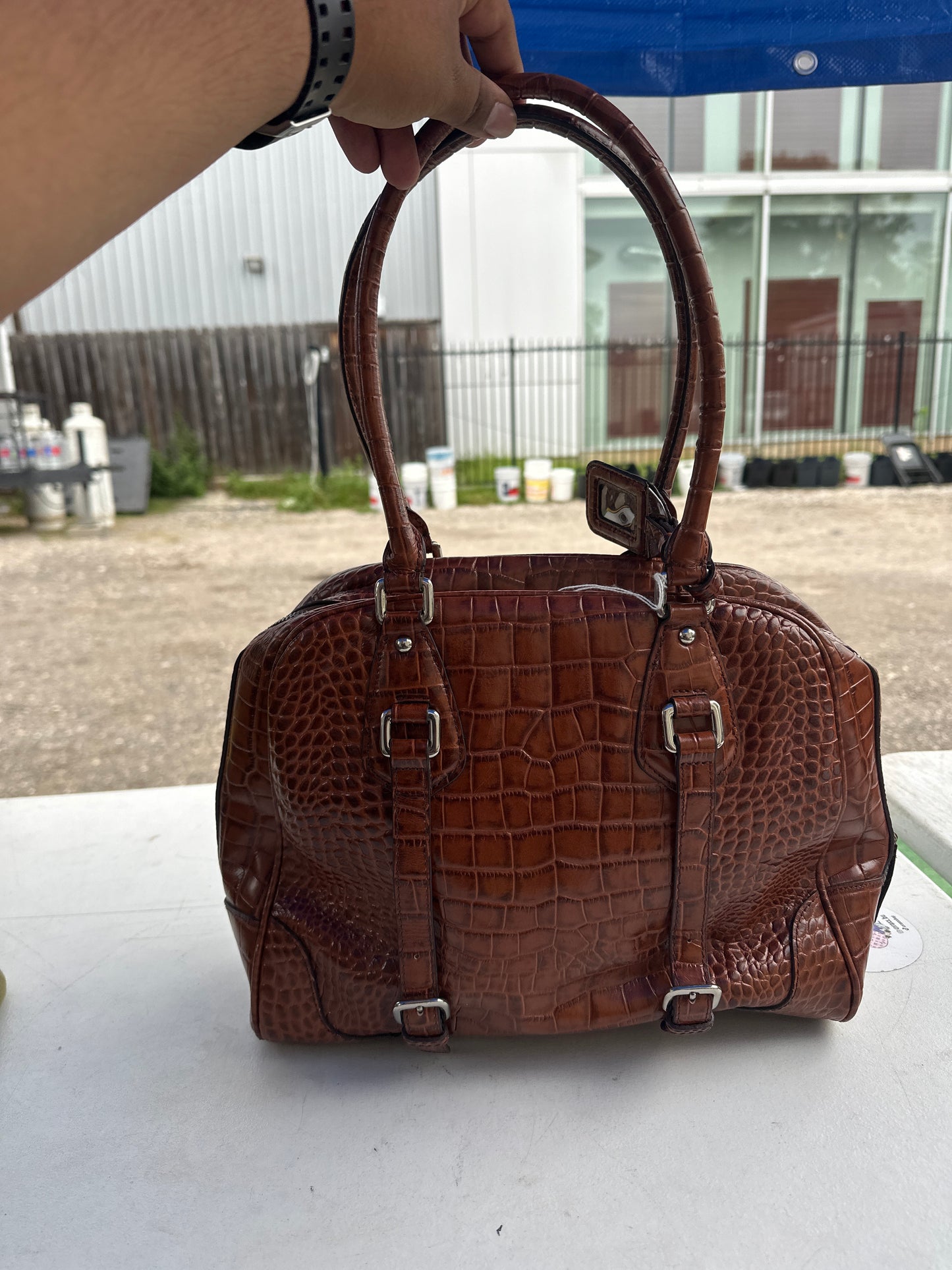 Prada Croc Brown Bag