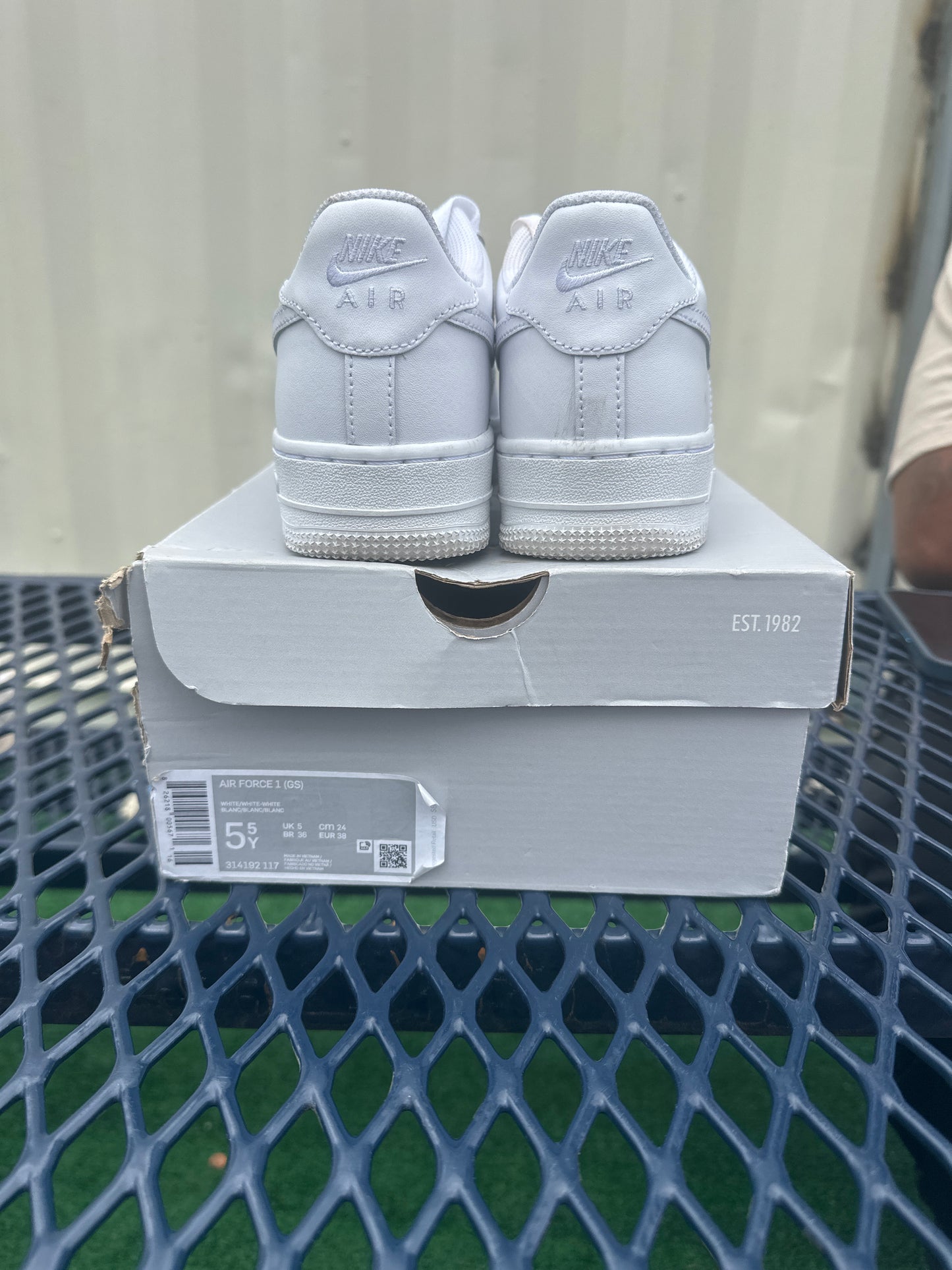 Nike Air Force One Triple White Size 5.5Y