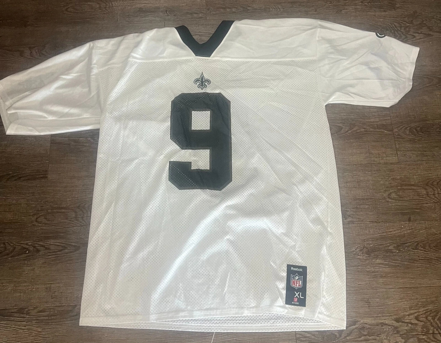 Vintage New Orleans Saints Drew Brees #9 NFL Reebok White Mens Jersey Size XL