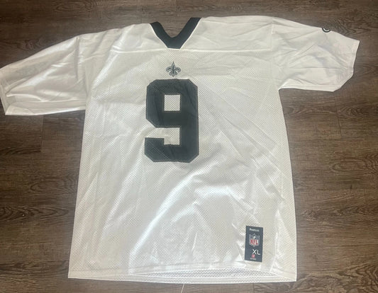Vintage New Orleans Saints Drew Brees #9 NFL Reebok White Mens Jersey Size XL