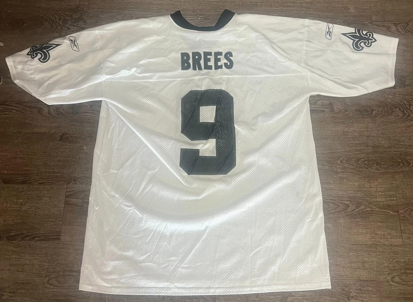Vintage New Orleans Saints Drew Brees #9 NFL Reebok White Mens Jersey Size XL
