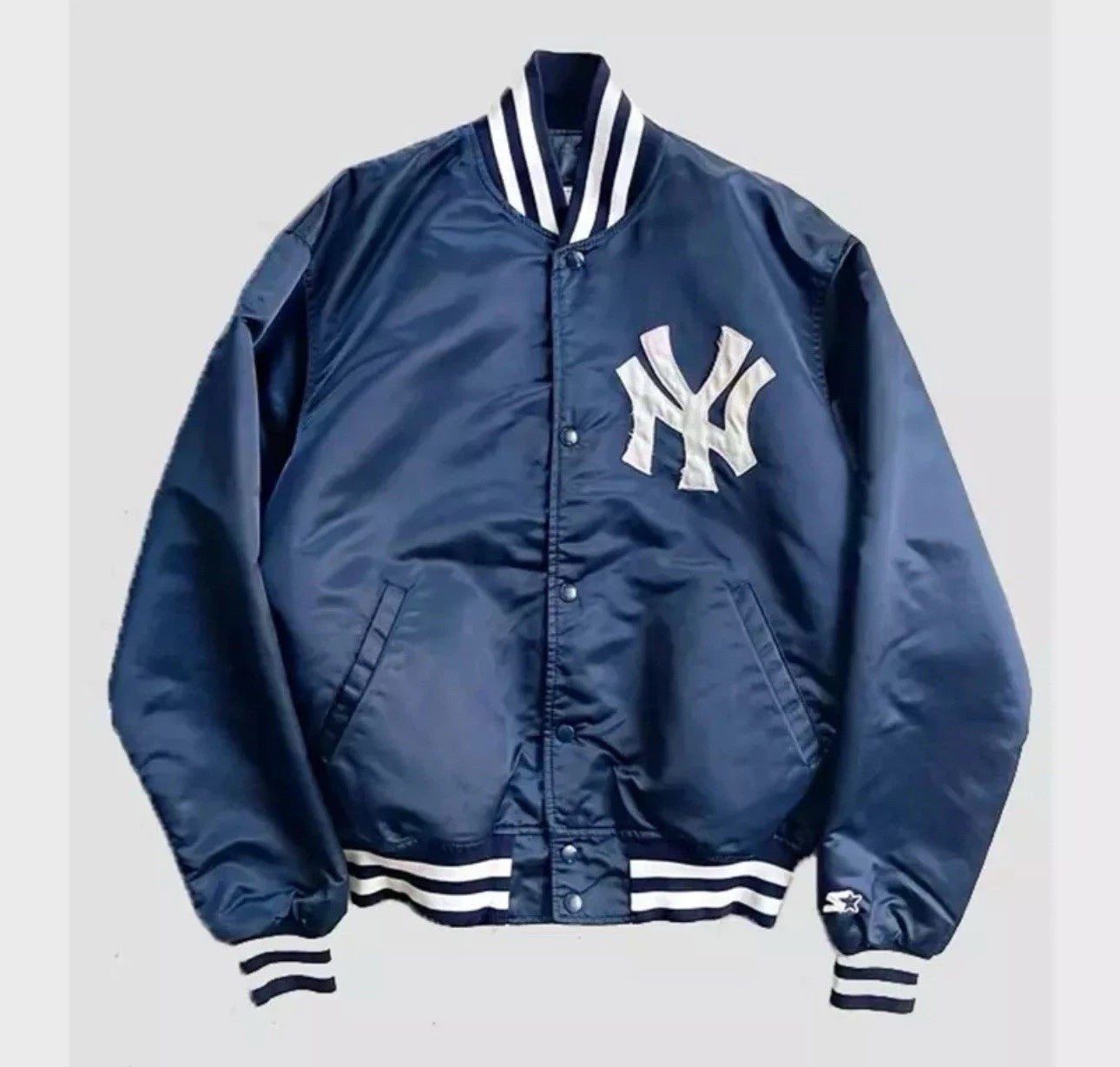 VTG NEW YORK YANKEES STARTER DIAMOND COLLECTION SATIN BOMBER JACKET M 80s 90s