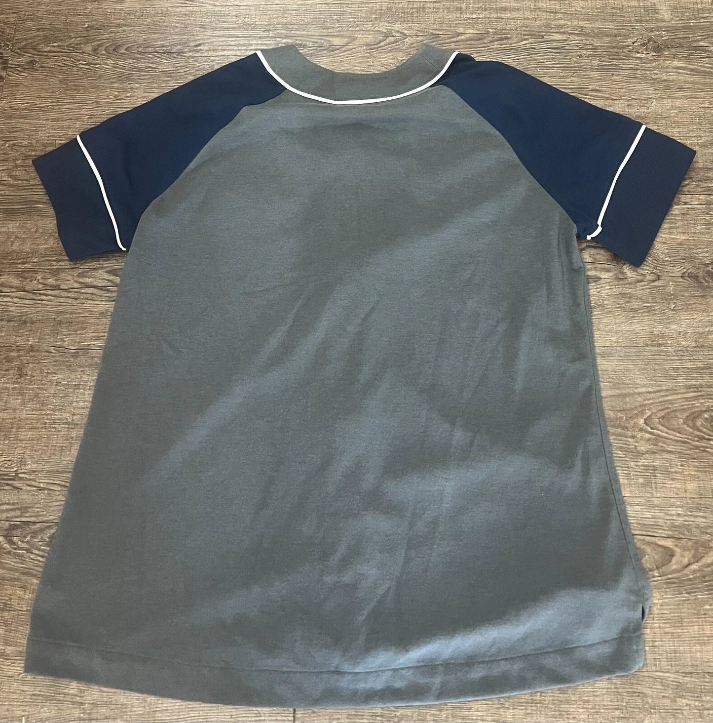 Houston Astros MLB Nike Dri-Fit Men's Gray Blue Ragloan Sleeve Shirts Size XL