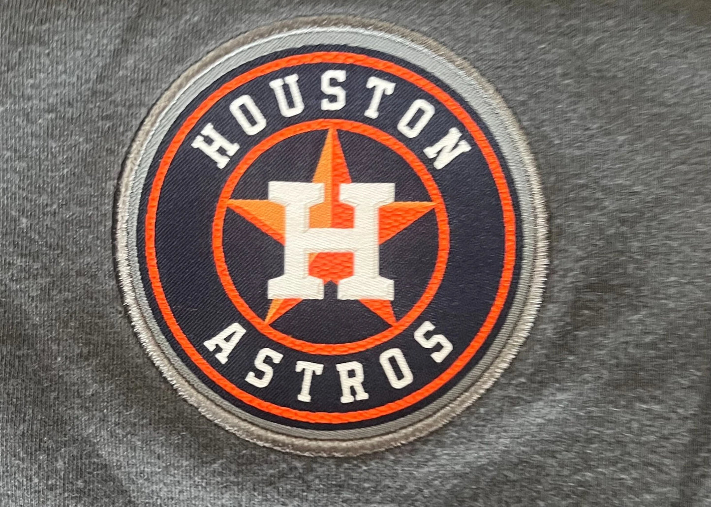 Houston Astros MLB Nike Dri-Fit Men's Gray Blue Ragloan Sleeve Shirts Size XL