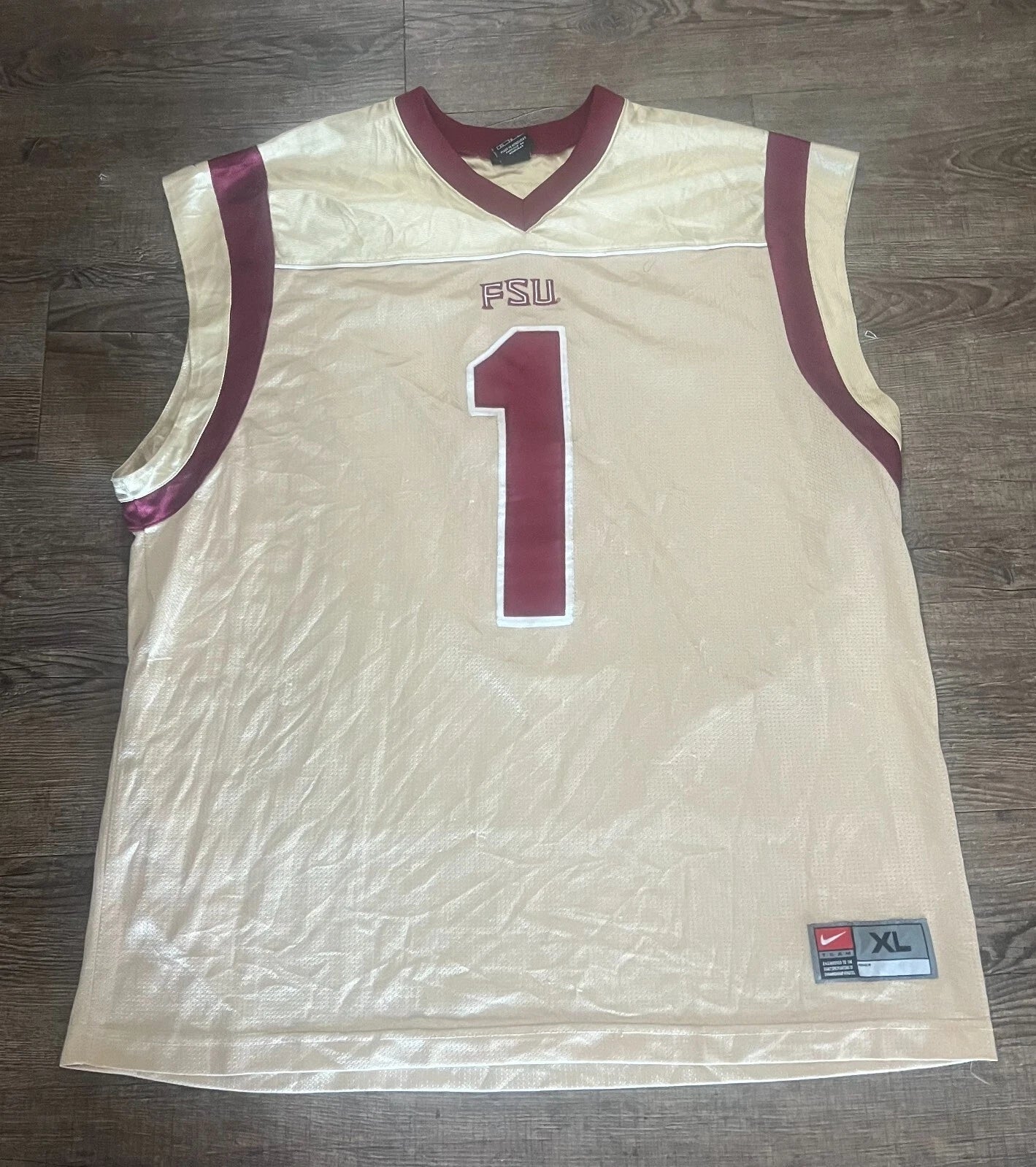 Nike Basketball Jersey FSU Florida State Seminoles Yellow Size XL