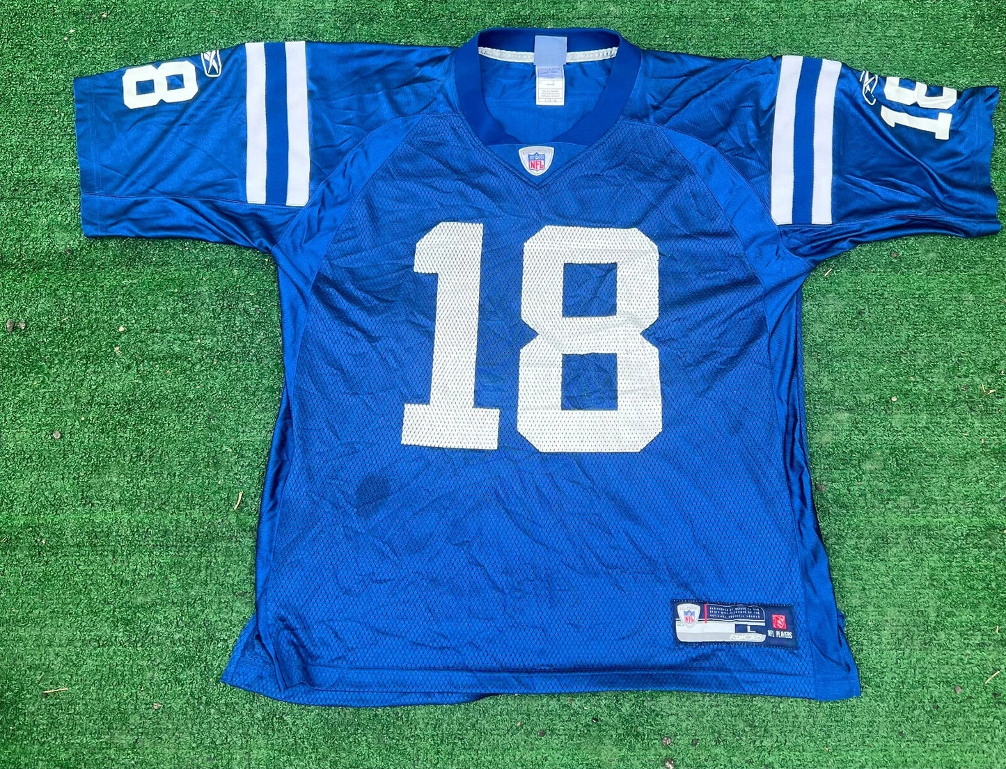 Vintage NFL Mens Indianapolis Colts #18 Peyton Manning Authentic Jersey Size L