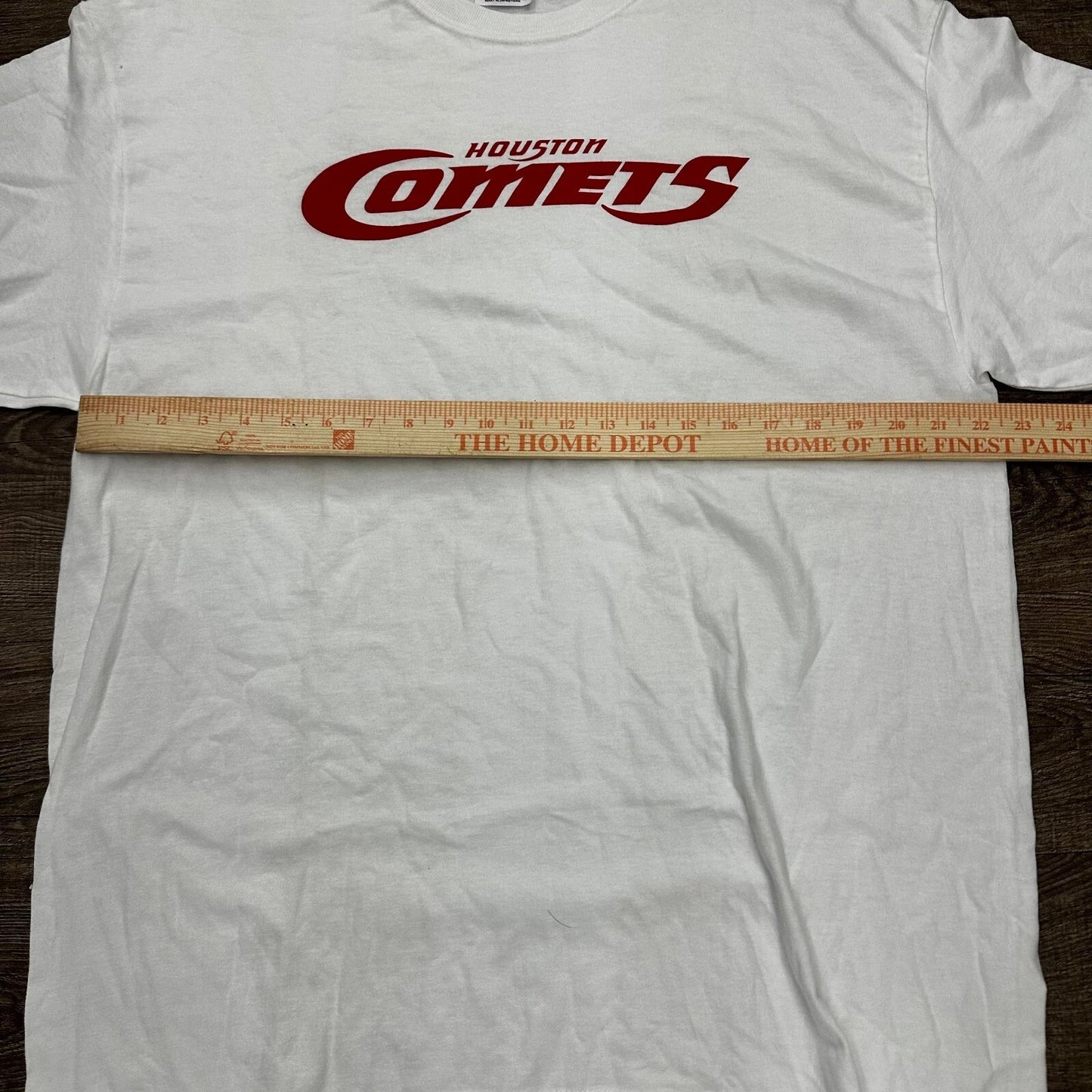 Vintage Hanes Heavy Weight Houston Comets White Red Short Sleeve T-Shirt Size XL