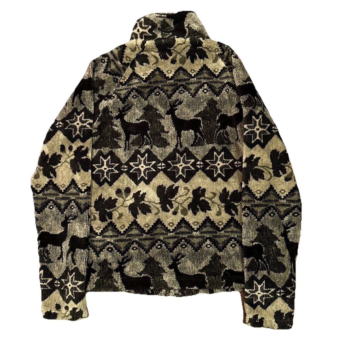 Barrage Collection Small Jacket Soft Fleece Nordic Deer Nature Full Zip Vintage