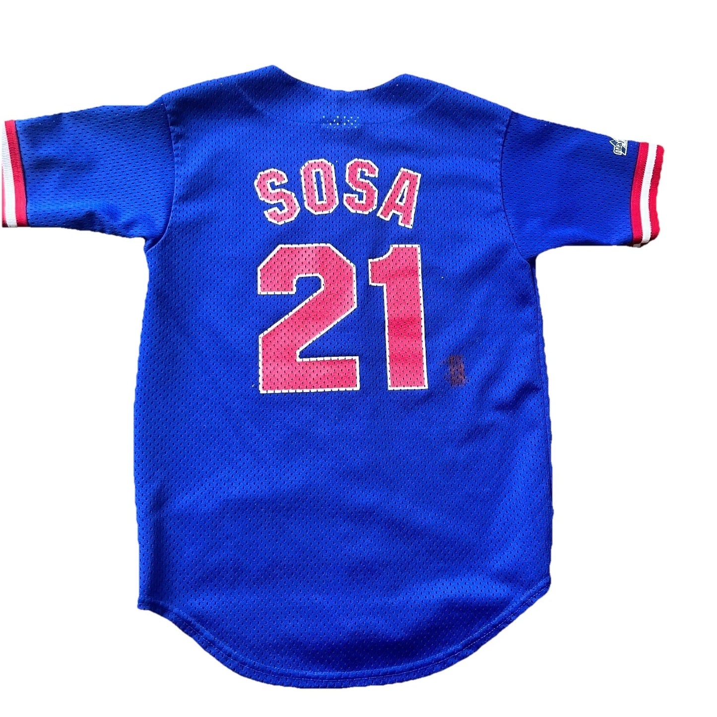 Majestic Mens Blue Sammy Sosa #21 Chicago Cubs MLB Baseball Jersey Rare Vintage