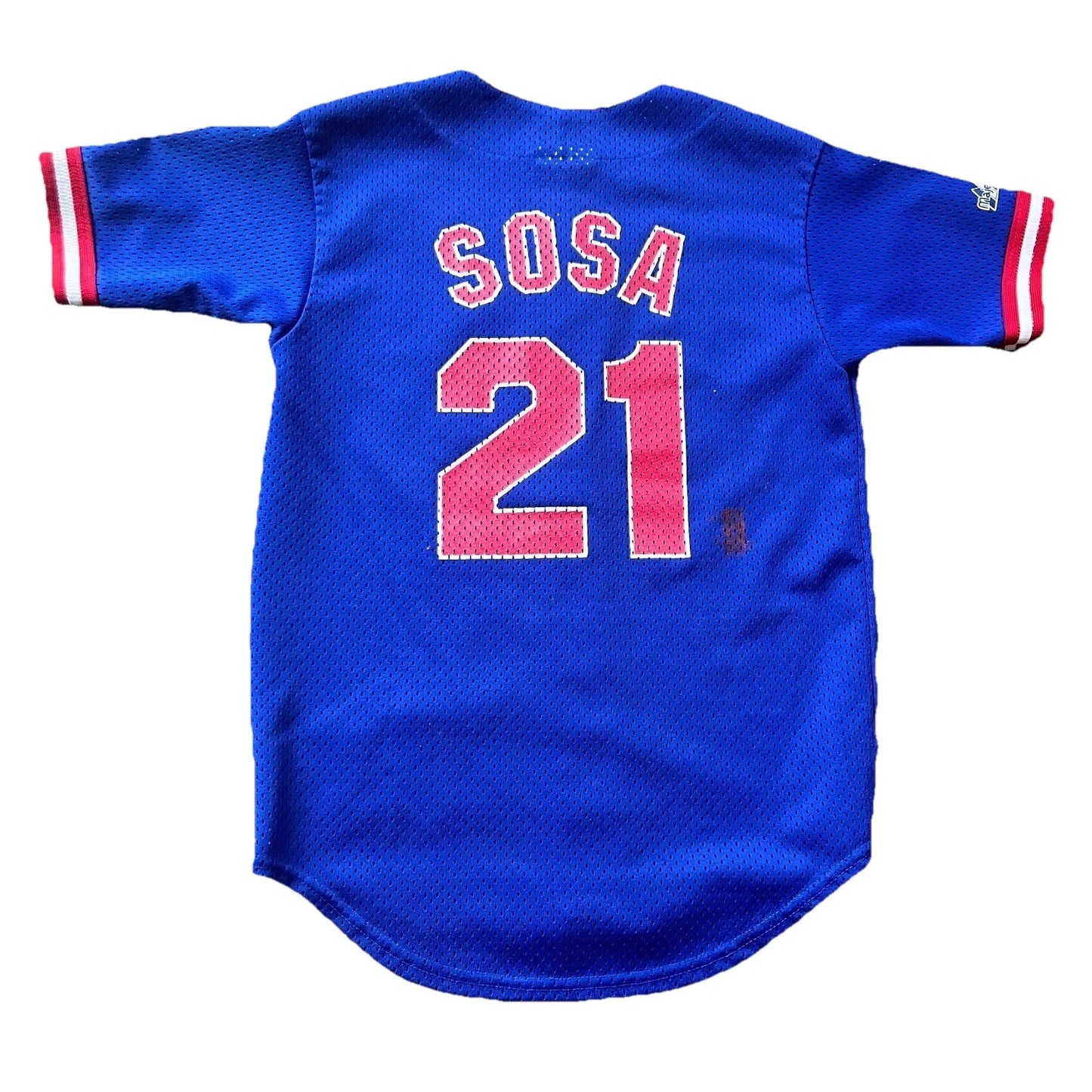 Majestic Mens Blue Sammy Sosa #21 Chicago Cubs MLB Baseball Jersey Rare Vintage