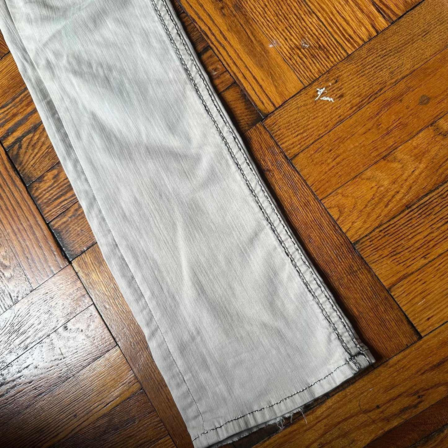 Rock Revival Mens Light Gray Stitch Denim Stretch Faust Straight Jeans Size 32
