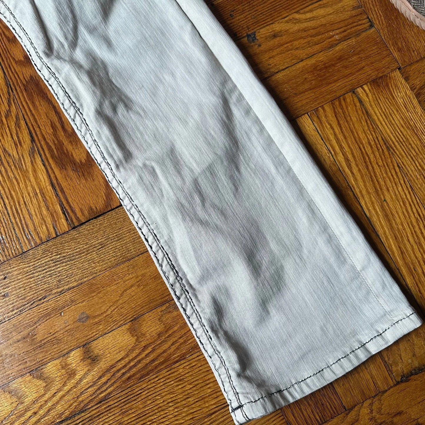 Rock Revival Mens Light Gray Stitch Denim Stretch Faust Straight Jeans Size 32