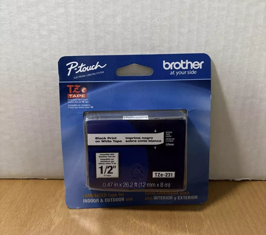 NEW Genuine Brother P-touch TZe-241 Label Maker Tape 3/4" Black Print White Tape