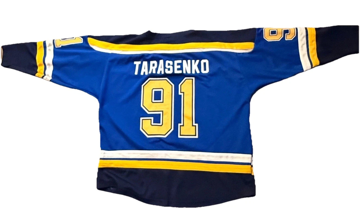 Vintage St Louis Blues Y2K #91 NHL Youth Jersey Rare XL SHIPS FAST TARASENKO