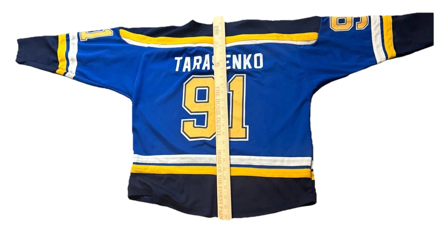 Vintage St Louis Blues Y2K #91 NHL Youth Jersey Rare XL SHIPS FAST TARASENKO