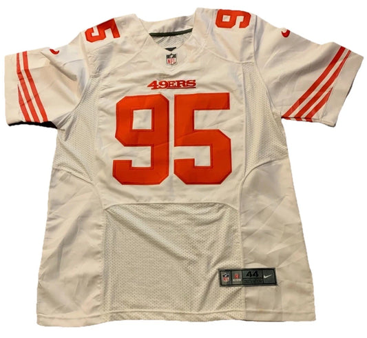 Nike Mens White San Francisco 49ers Carradine #95 NFL Authentic Jersey Size 44