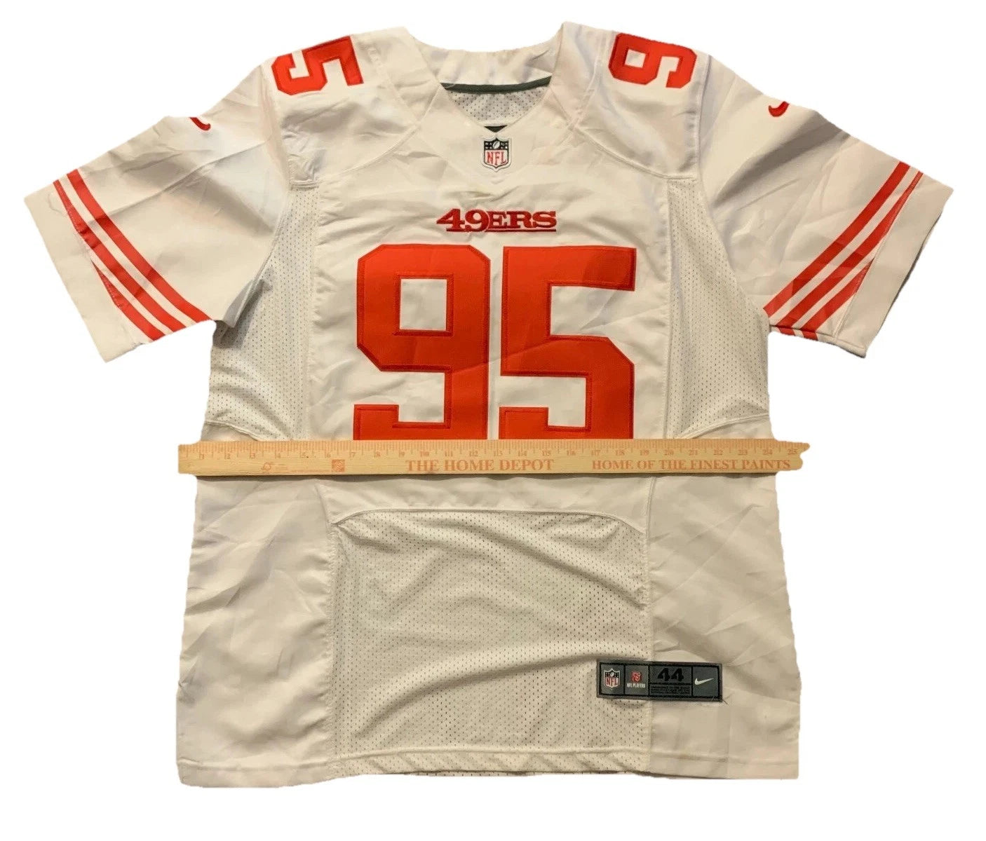 Nike Mens White San Francisco 49ers Carradine #95 NFL Authentic Jersey Size 44
