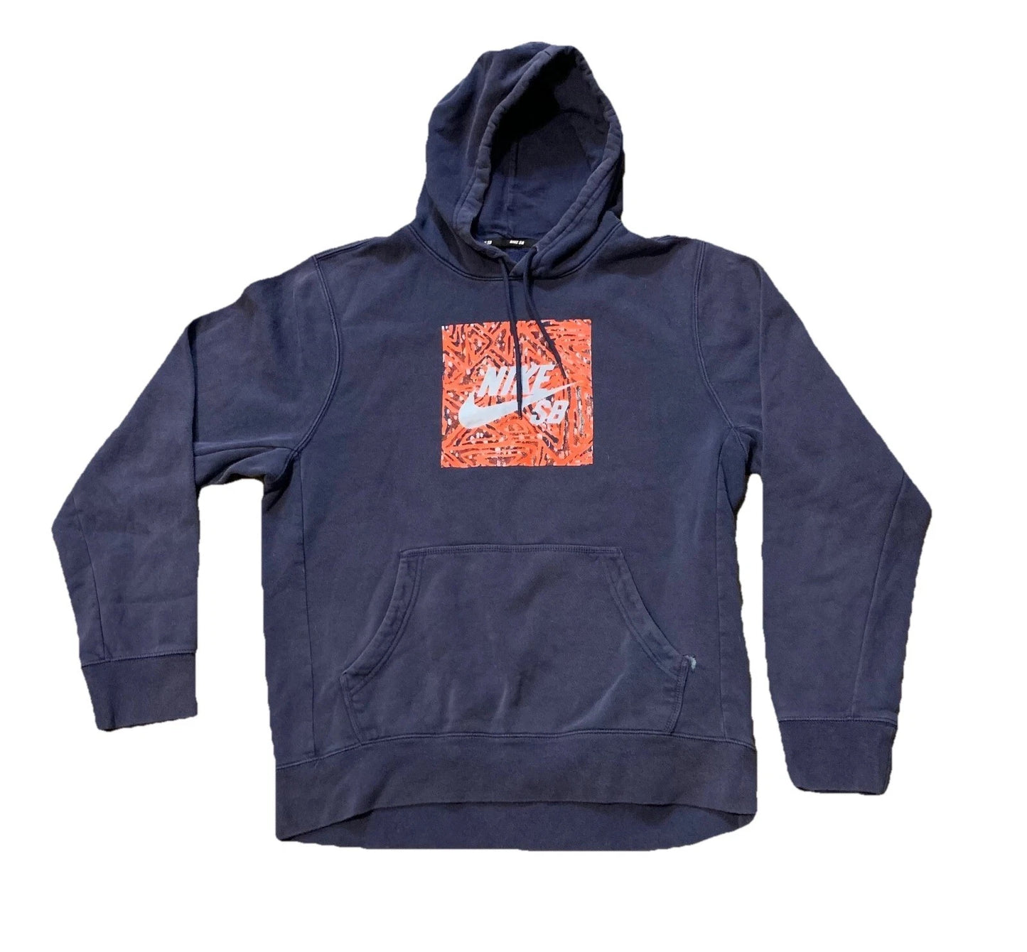 Nike SB Midnight Navy Triangle Graphic Skateboarding Pullover Drawstring Hoodie