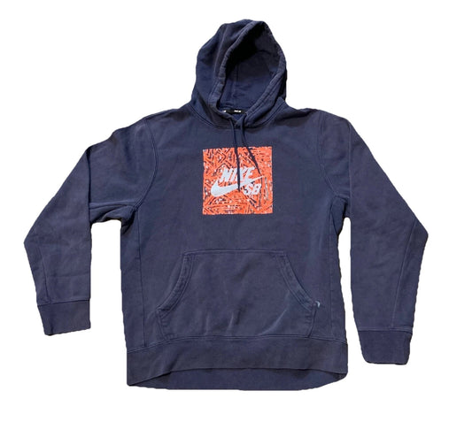 Nike SB Midnight Navy Triangle Graphic Skateboarding Pullover Drawstring Hoodie