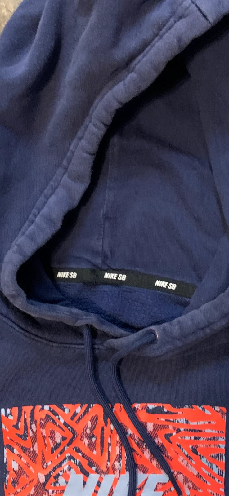Nike SB Midnight Navy Triangle Graphic Skateboarding Pullover Drawstring Hoodie