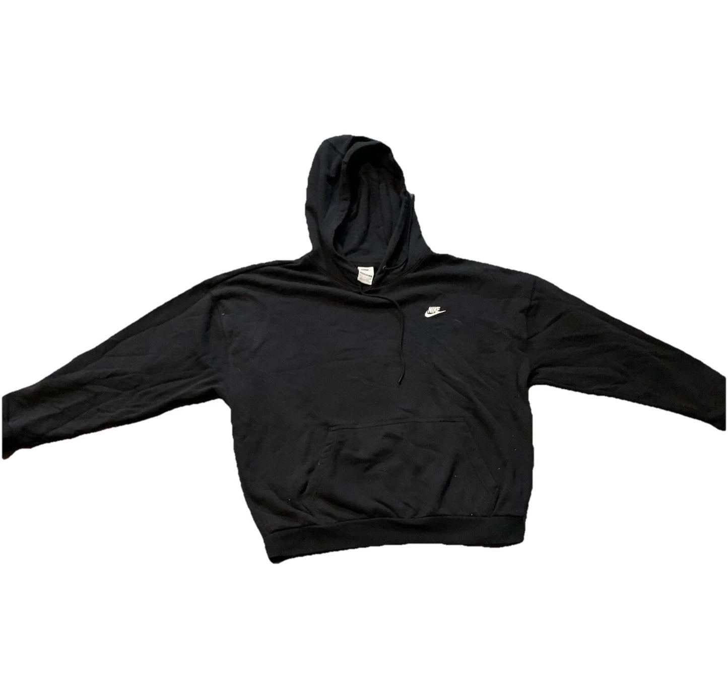 Nike Mens Black Oversized French Terry Drawstring Pullover Hoodie Size Small