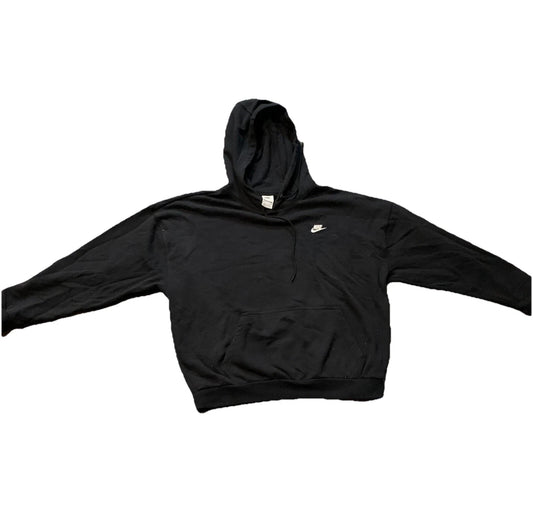 Nike Mens Black Oversized French Terry Drawstring Pullover Hoodie Size Small