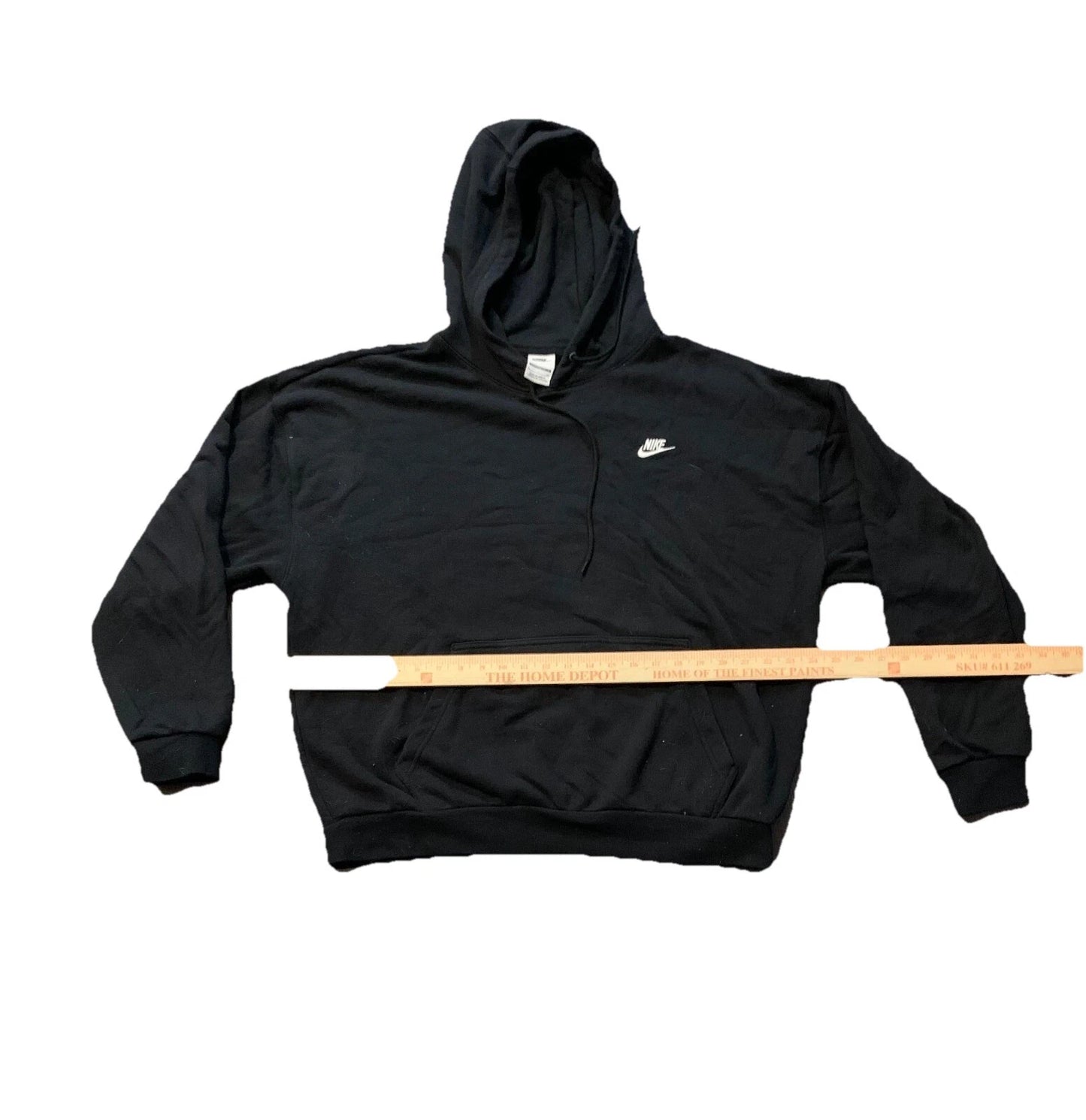 Nike Mens Black Oversized French Terry Drawstring Pullover Hoodie Size Small