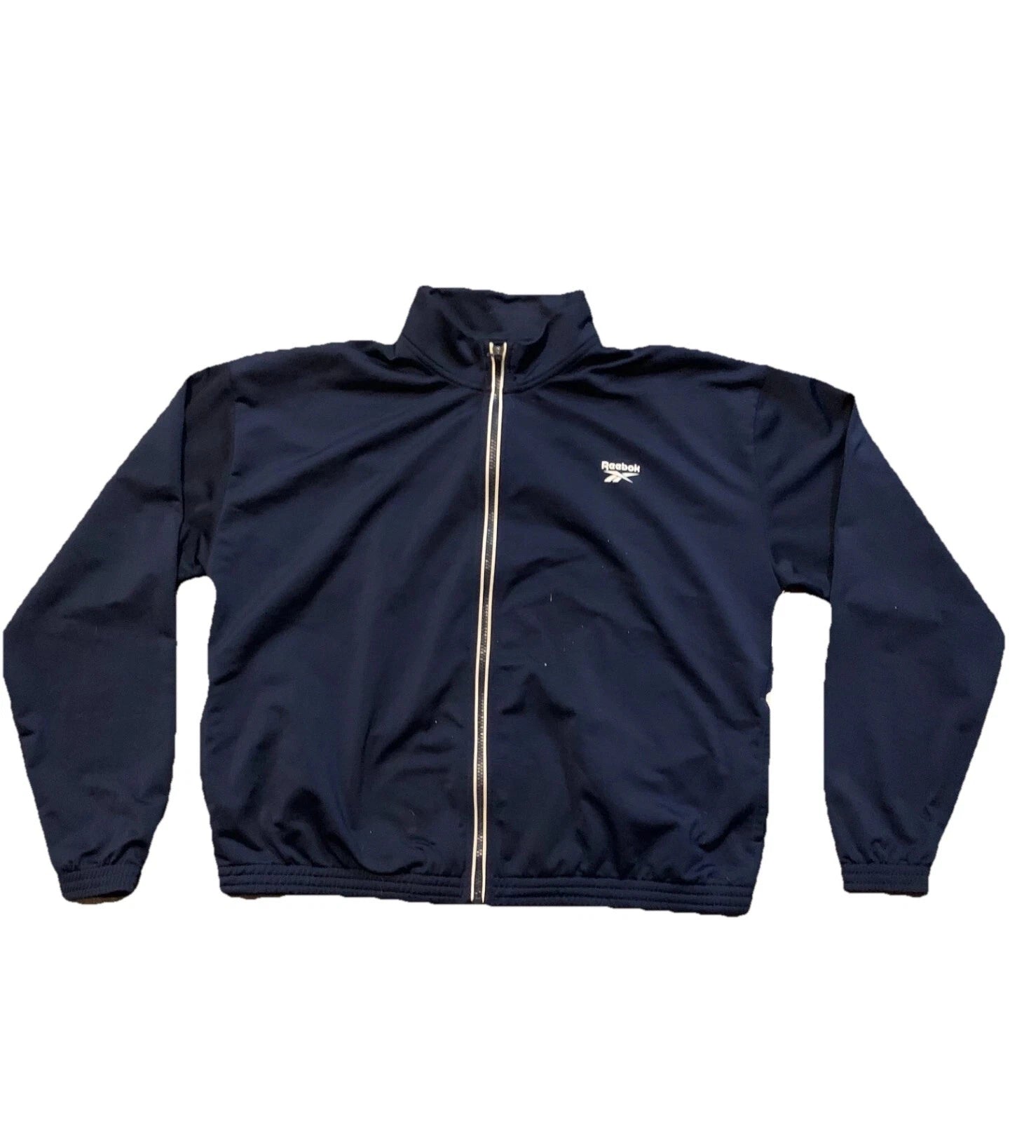 Reebok Y2k Navy Blue Speed Wick High Neck Regular Fit Tracksuit Jacket Size-XL