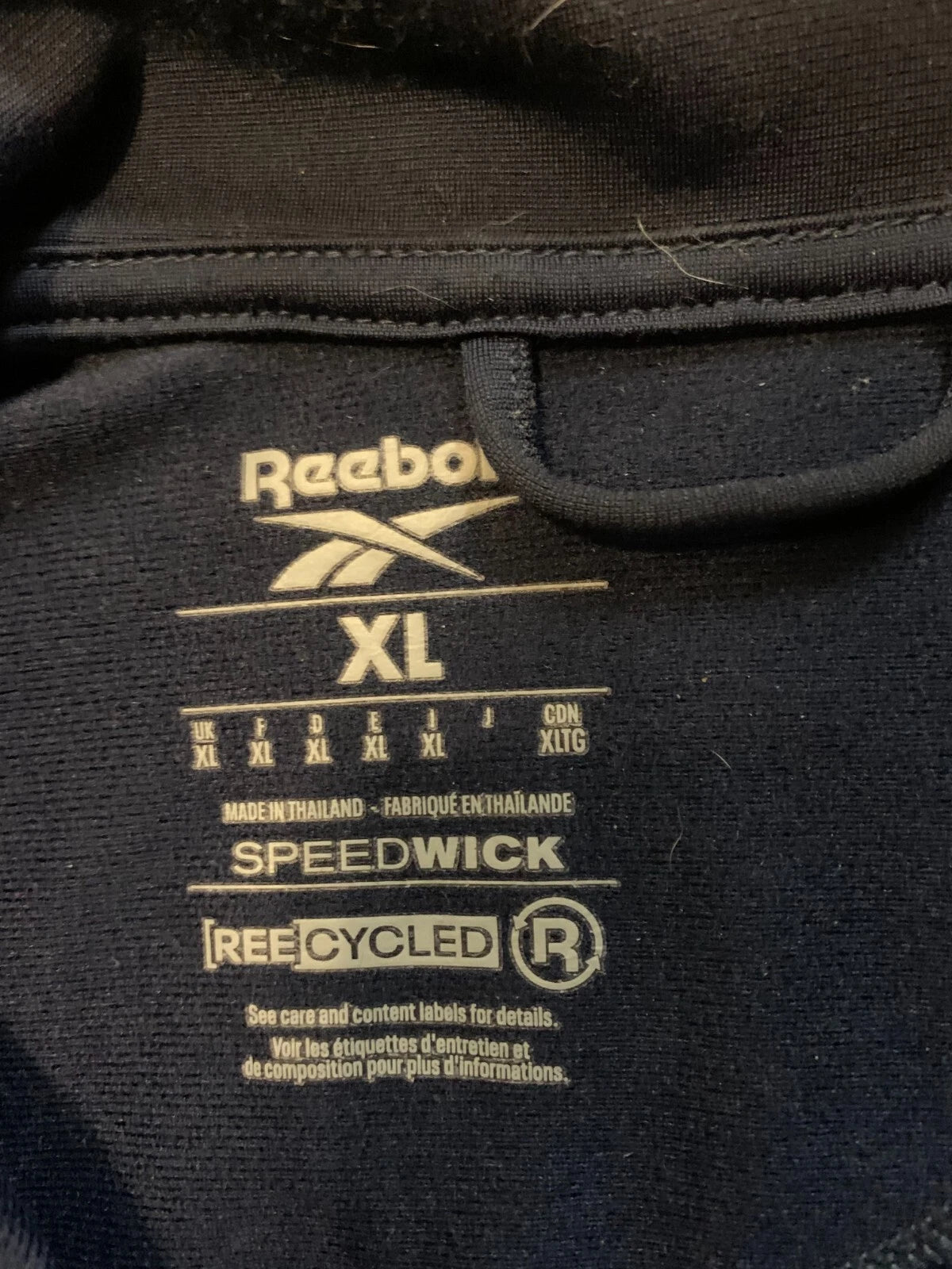 Reebok Y2k Navy Blue Speed Wick High Neck Regular Fit Tracksuit Jacket Size-XL
