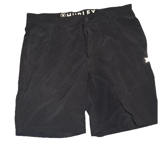 Hurley Mens Black Flat Front All Day Hybrid Quick Dry Chino Shorts Y2K 40 Waist