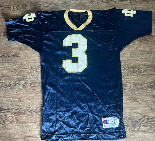 Vintage Champion Notre Dame Fighting Irish #3 Joe Montana Football Jersey Sz 40