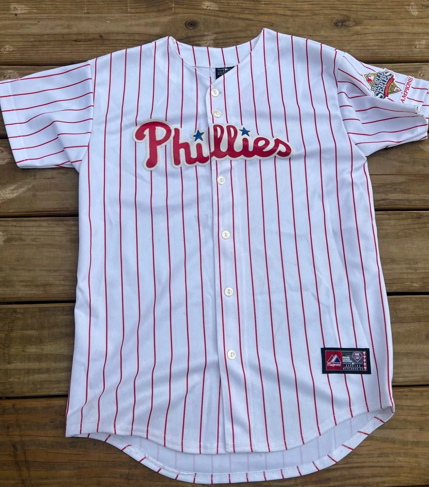 Majestic Philadelphia Phillies #6 Ryan Howard World Series RARE Jersey Size M