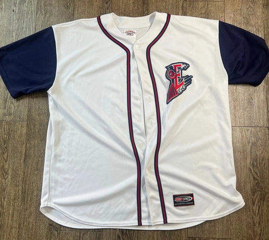 Round Rock Express Minor League Mens White Button-Up Jersey Size 2XL VINTAGE Y2K