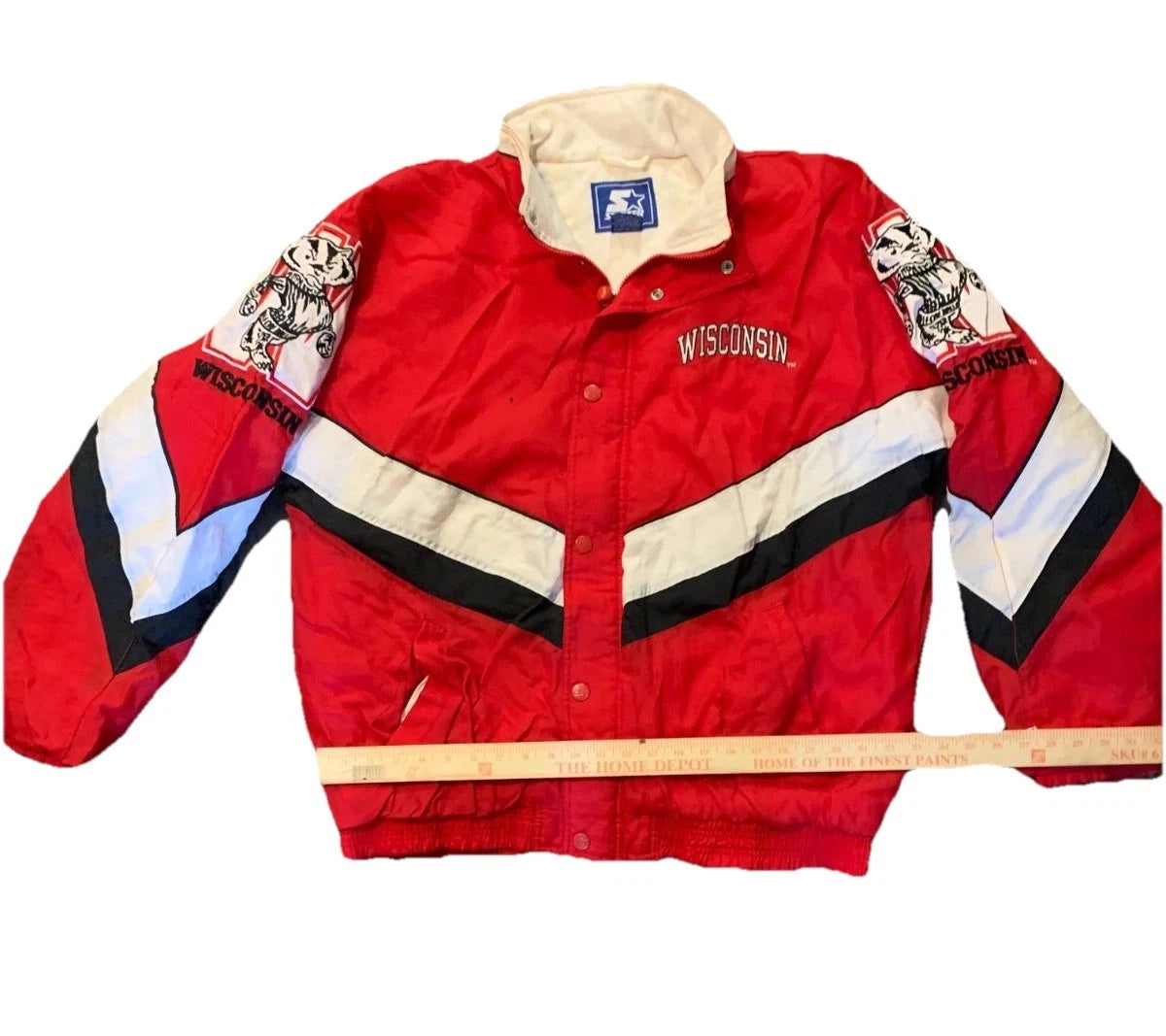 Starter Y2K Vintage Wisconsin Badgers Full Zip Football Players Jacket Rare XL