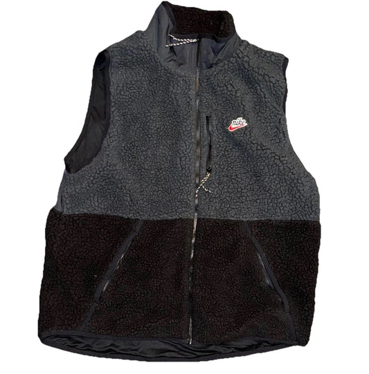 Nike Rare Y2K Vintage Soft Textured Sherpa Fleece Winterized Vest Jacket Size XL