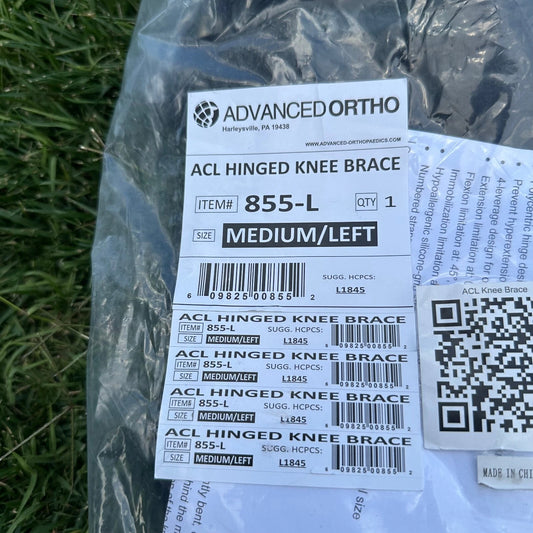 Advanced Ortho Hinged ROM Sports Knee Brace for ACL Medium/Left - 855-L New