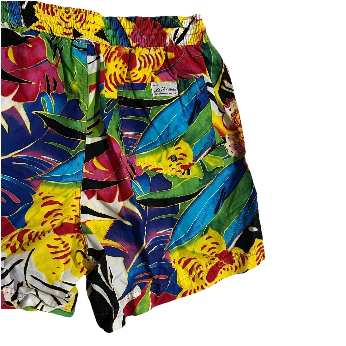 Polo Ralph Lauren Kailua Swim Trunks Surf Board Shorts Summer Hibiscus MEDIUM