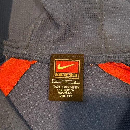 NIKE TEAM DRI FIT FLORIDA GATORS BUTTON UP SHORT SLEEVE HOODED WARM UP LARGE L