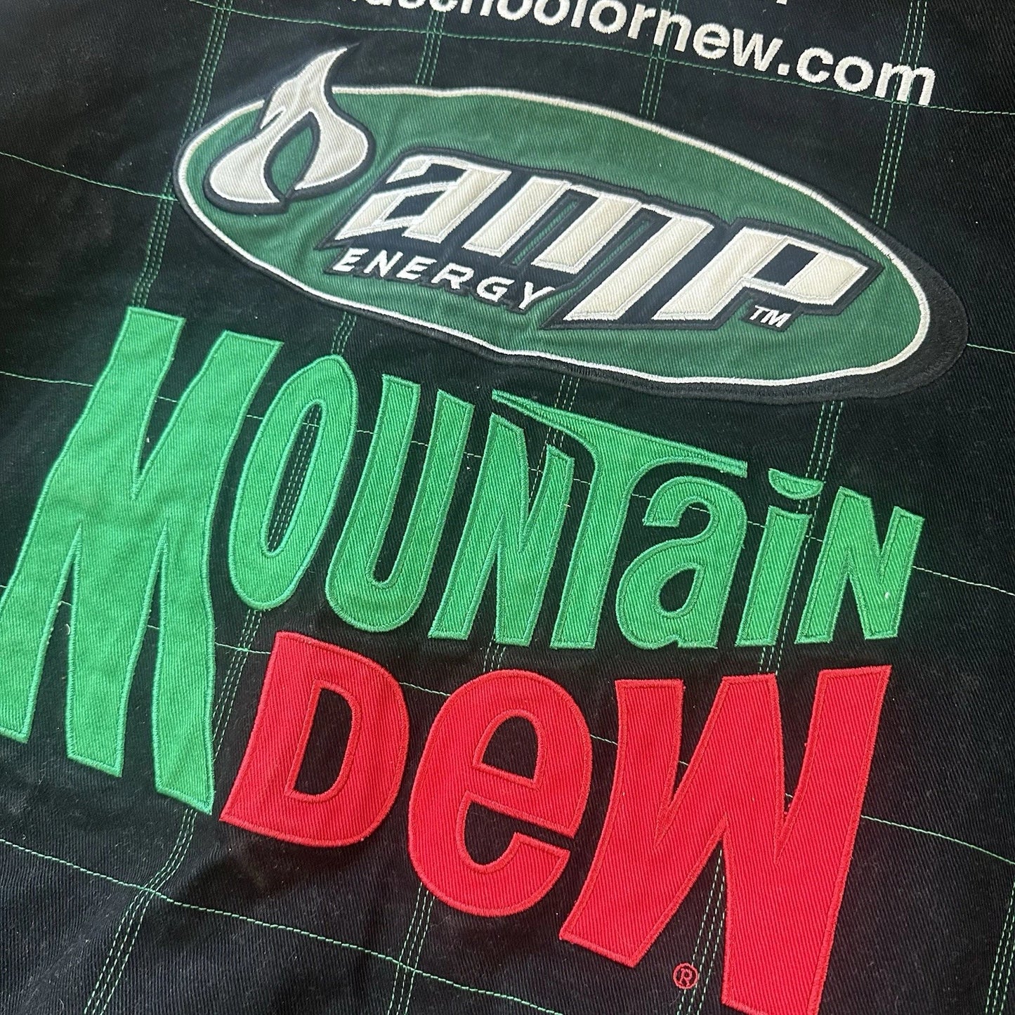 JR Nation Racing Jacket Black Cotton Size XL Mountain Dew