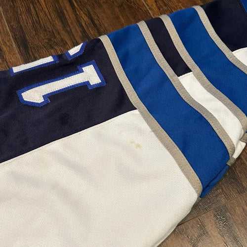 Vintage Ice Dogs Aliev #15 Sewn White Hockey Jersey By Menace Sport Youth Large