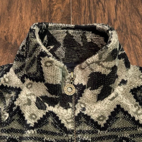 Barrage Collection Jacket Soft Fleece Nordic Deer Nature Full Zip Y2K VINTAGE