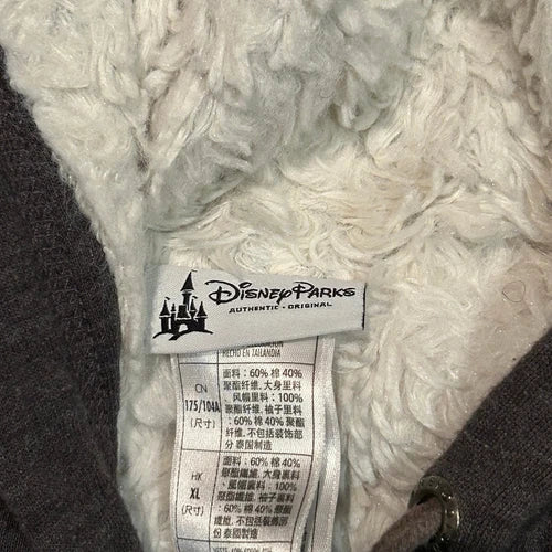 Walt Disney World Sherpa Lined Mickey Mouse Y2K Large Brown Full Zip VINTAGE
