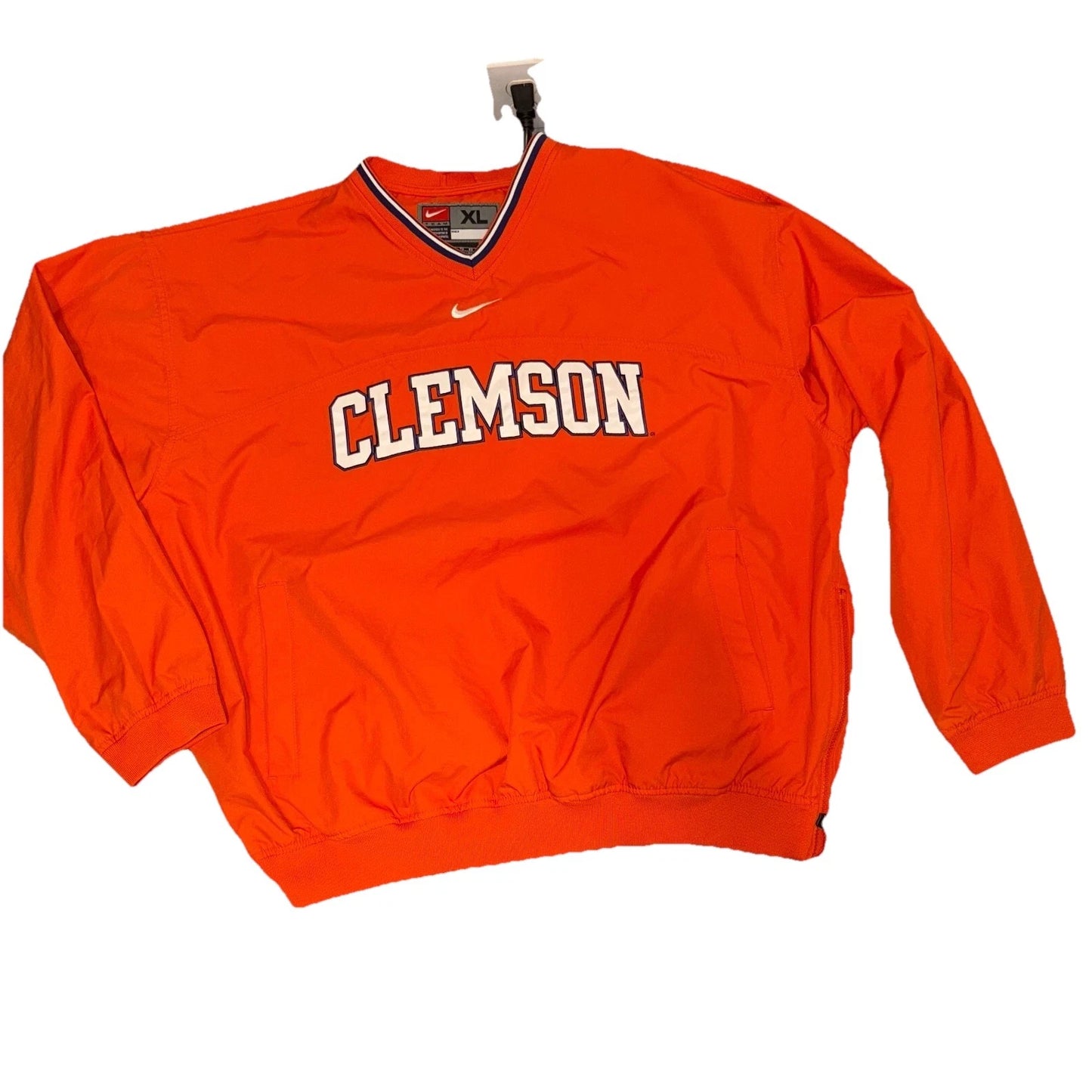 Nike Y2K VINTAGE Orange Clemson Tigers Center Swoosh Logo Sweatshirt XL RAREEEE