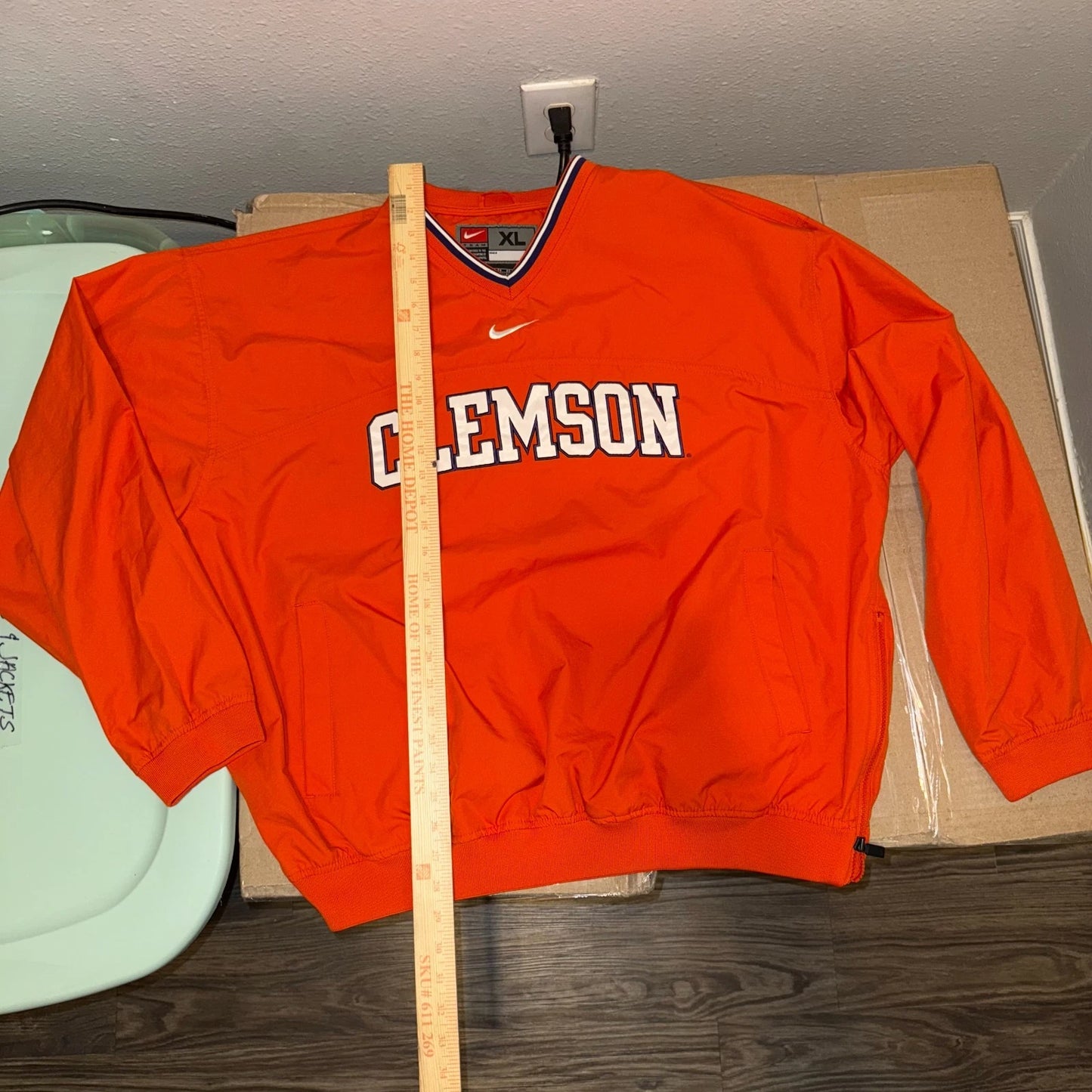 Nike Y2K VINTAGE Orange Clemson Tigers Center Swoosh Logo Sweatshirt XL RAREEEE