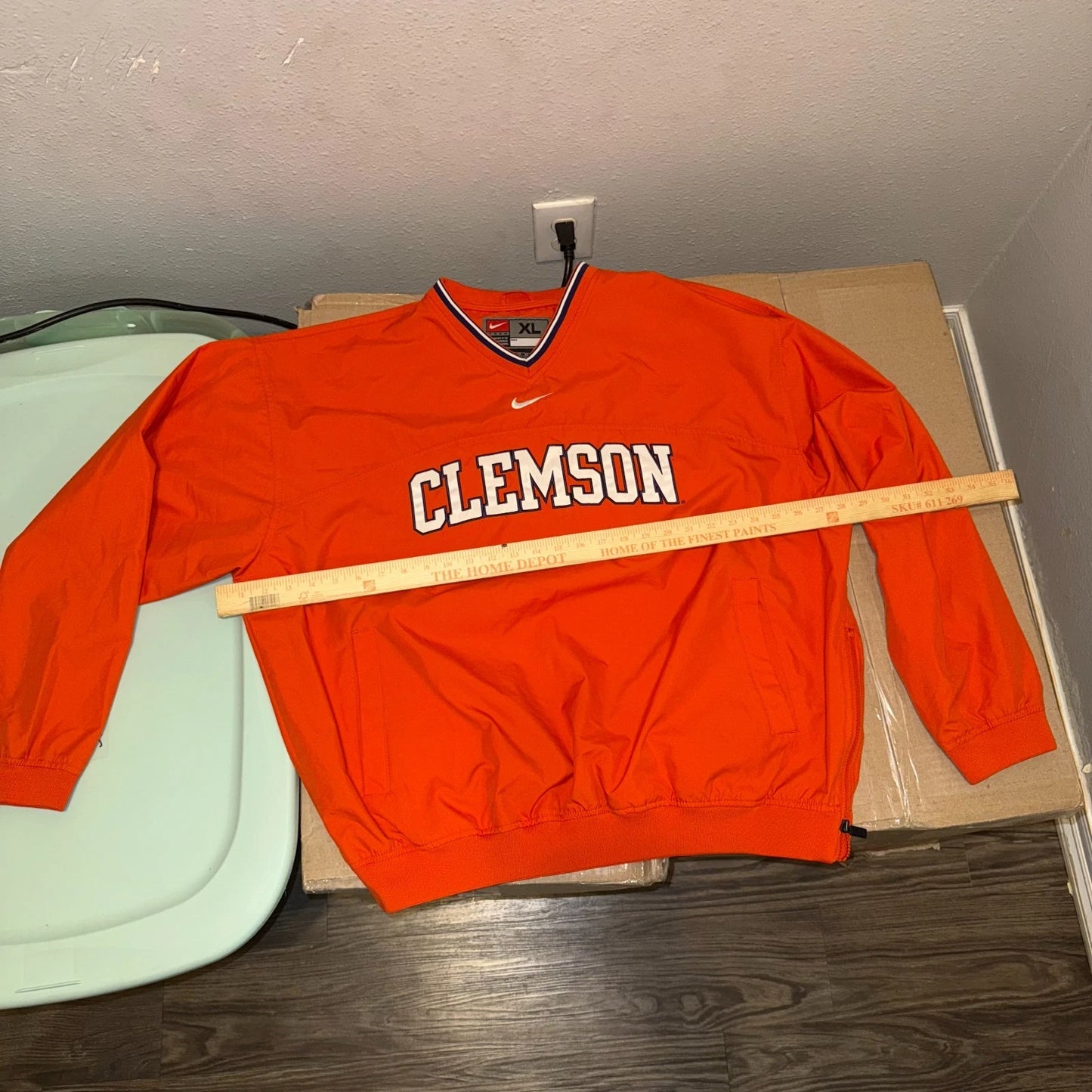 Nike Y2K VINTAGE Orange Clemson Tigers Center Swoosh Logo Sweatshirt XL RAREEEE