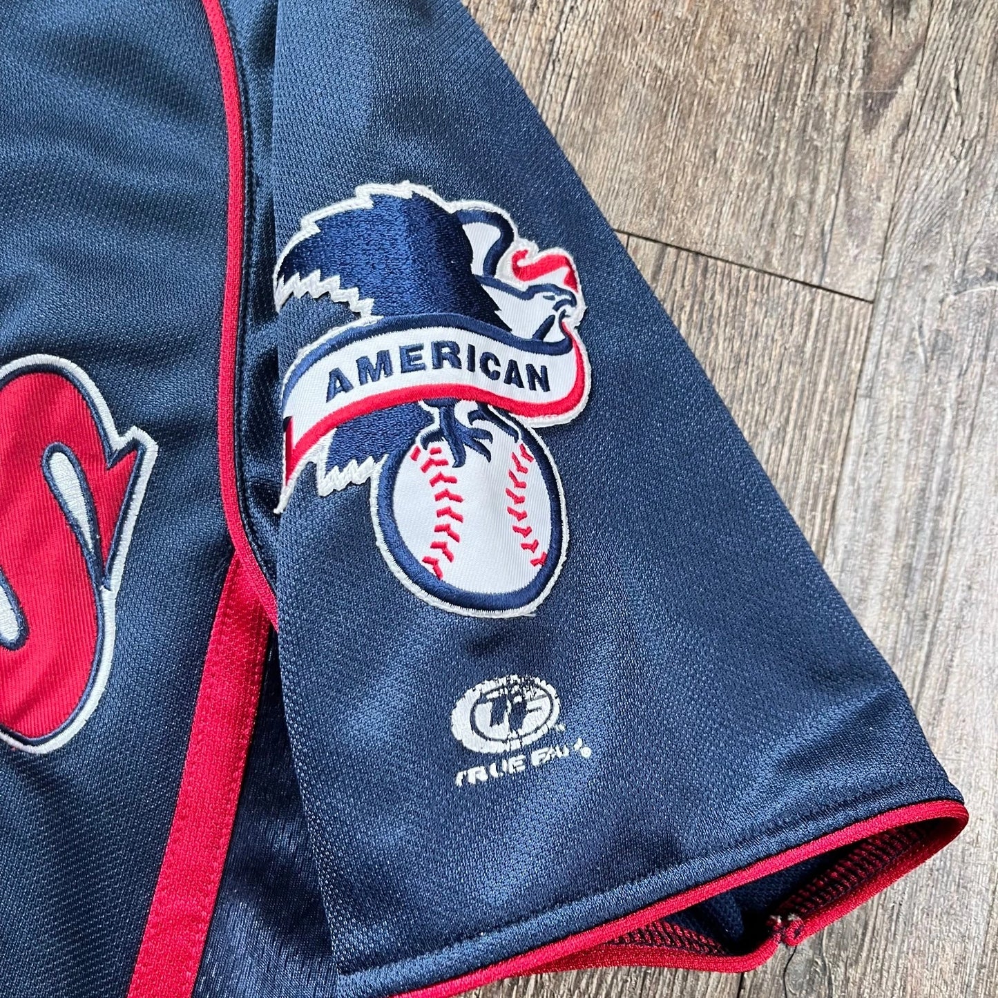 True Fan Mens Blue Red Minnesota Twins American Baseball MLB Button Down RARE