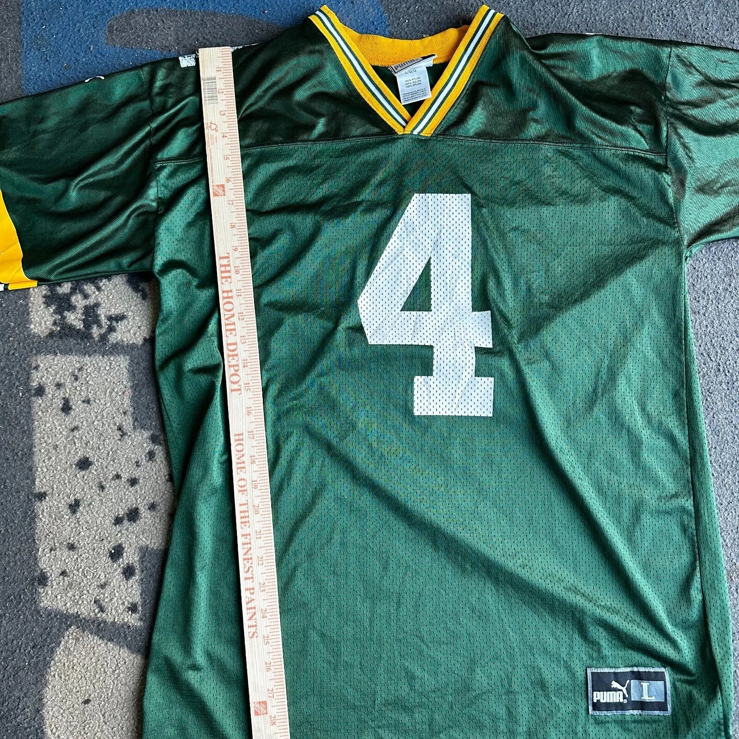 Vintage Y2K Puma Mens Green Bay Packers Brett Favre #4 Starter Jersey NFL Large