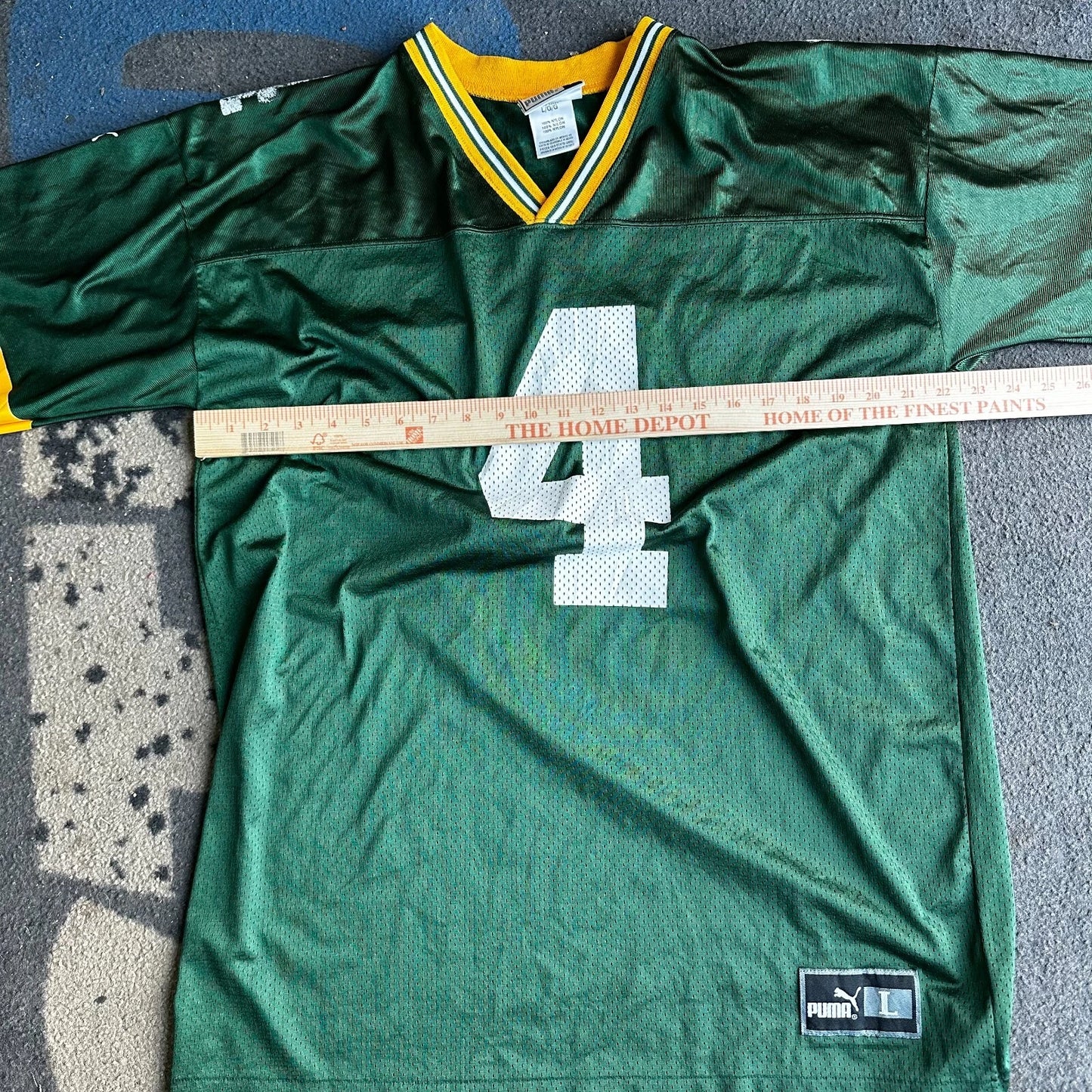 Vintage Y2K Puma Mens Green Bay Packers Brett Favre #4 Starter Jersey NFL Large